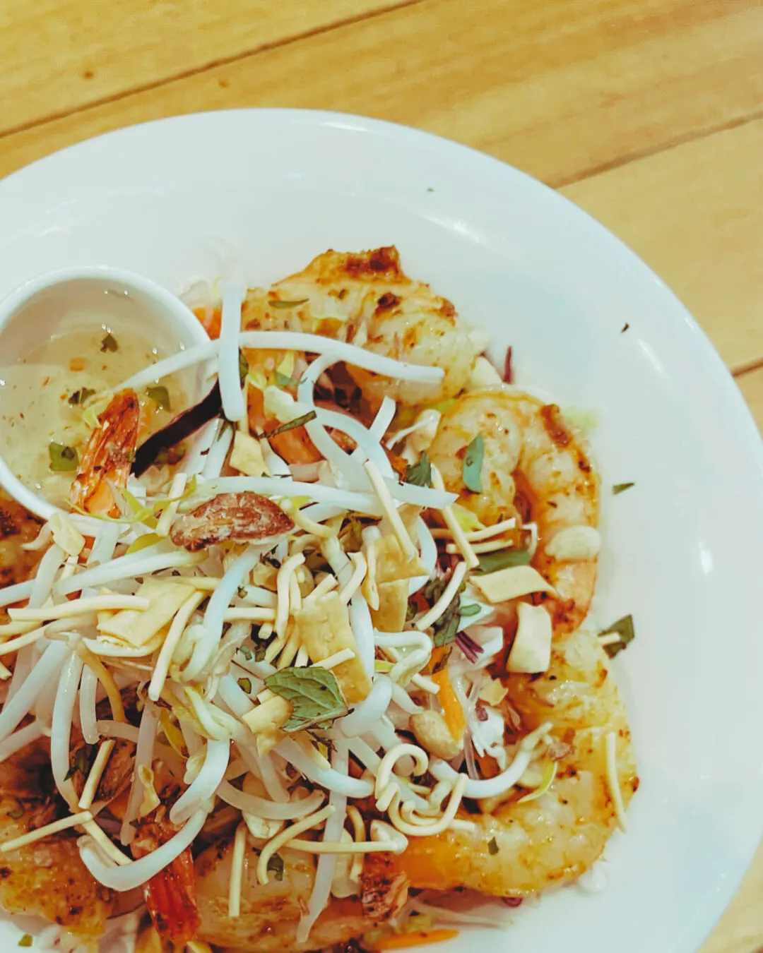 Indonesian gado gado salad with prawns